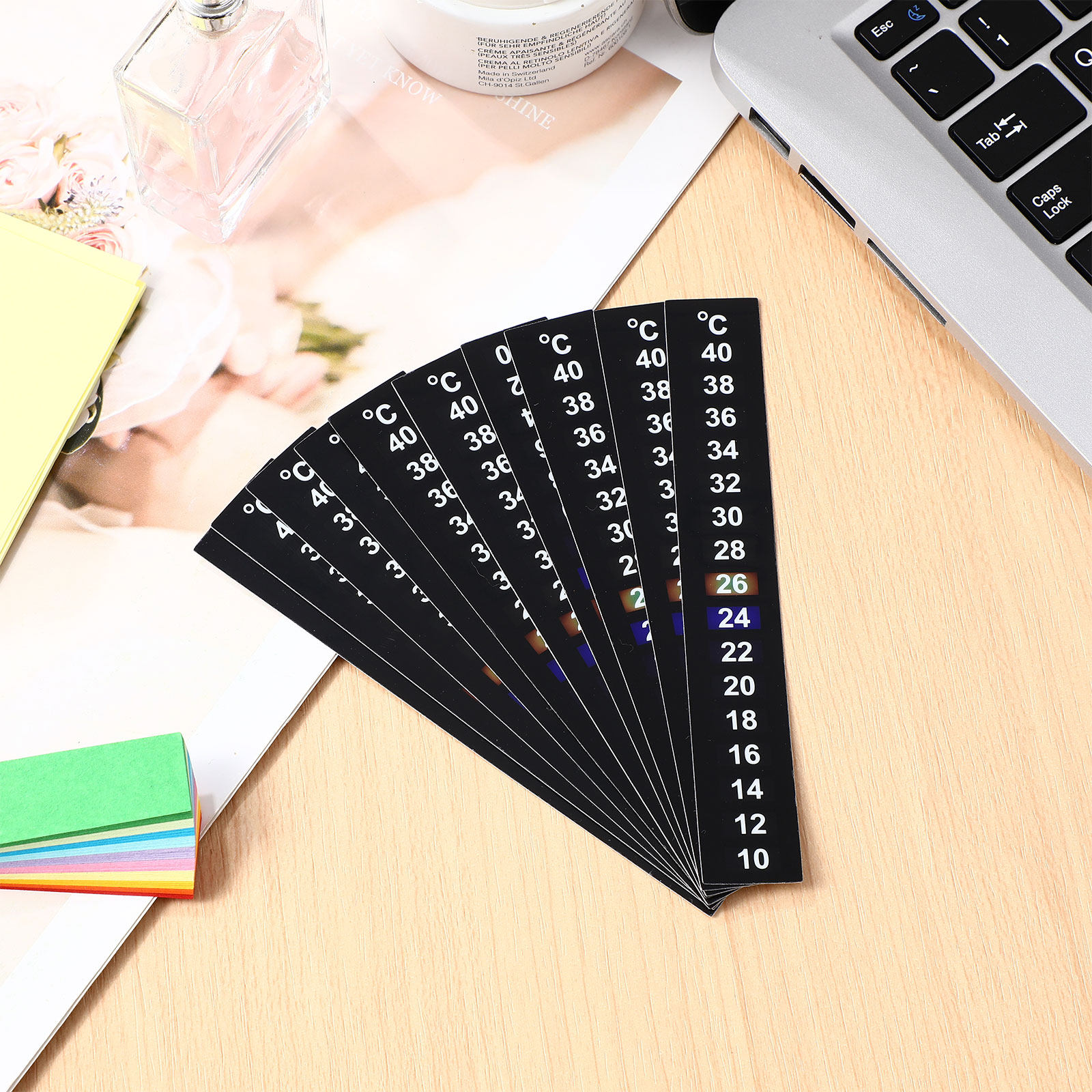 10Pcs Liquid Crystal Temperatu - Temperature Strip Thermometer 评论和价格
