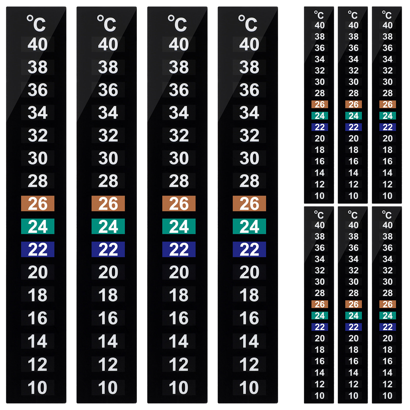10Pcs Liquid Crystal Temperatu - Temperature Strip Thermometer 评论和价格