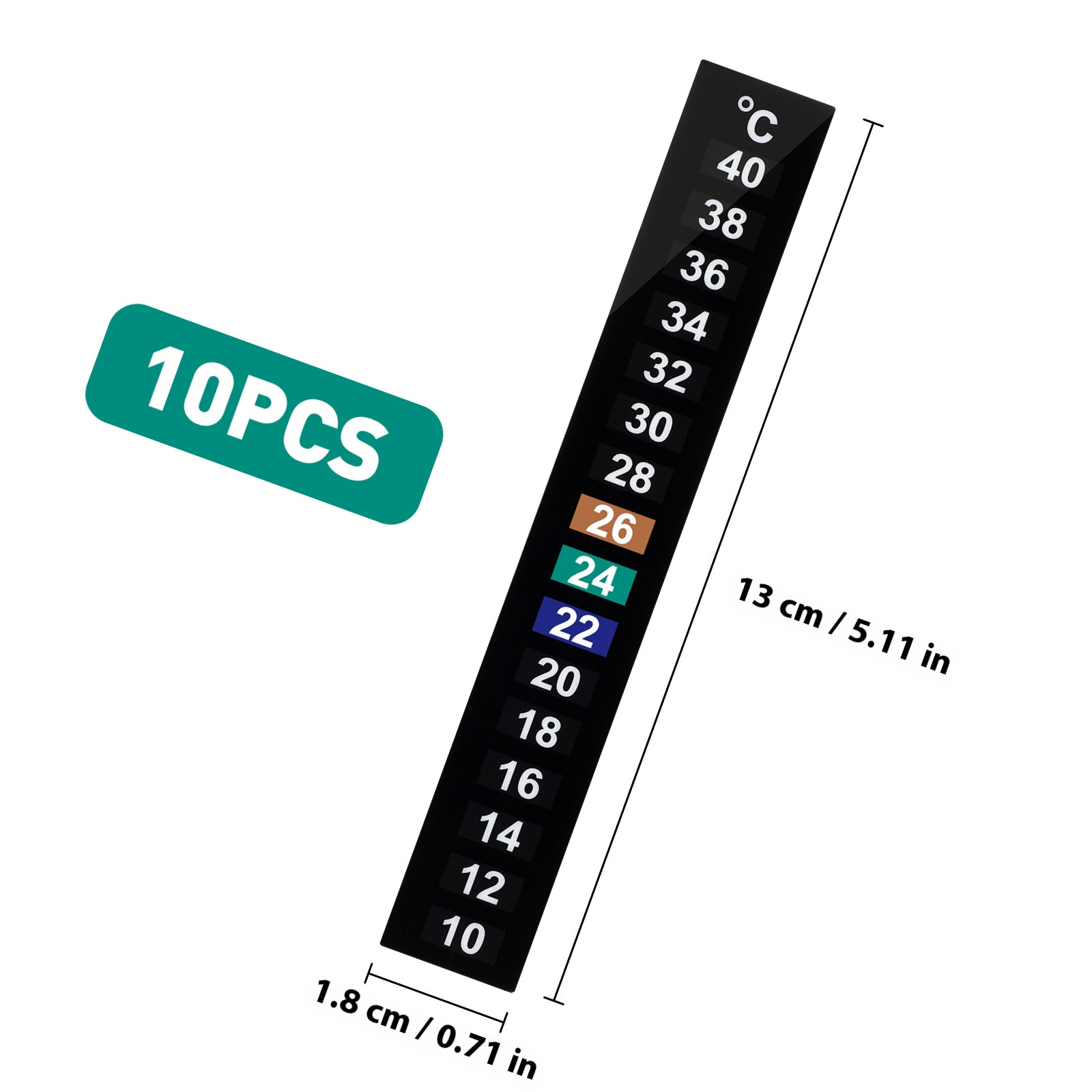 10Pcs Liquid Crystal Temperatu - Temperature Strip Thermometer 评论和价格