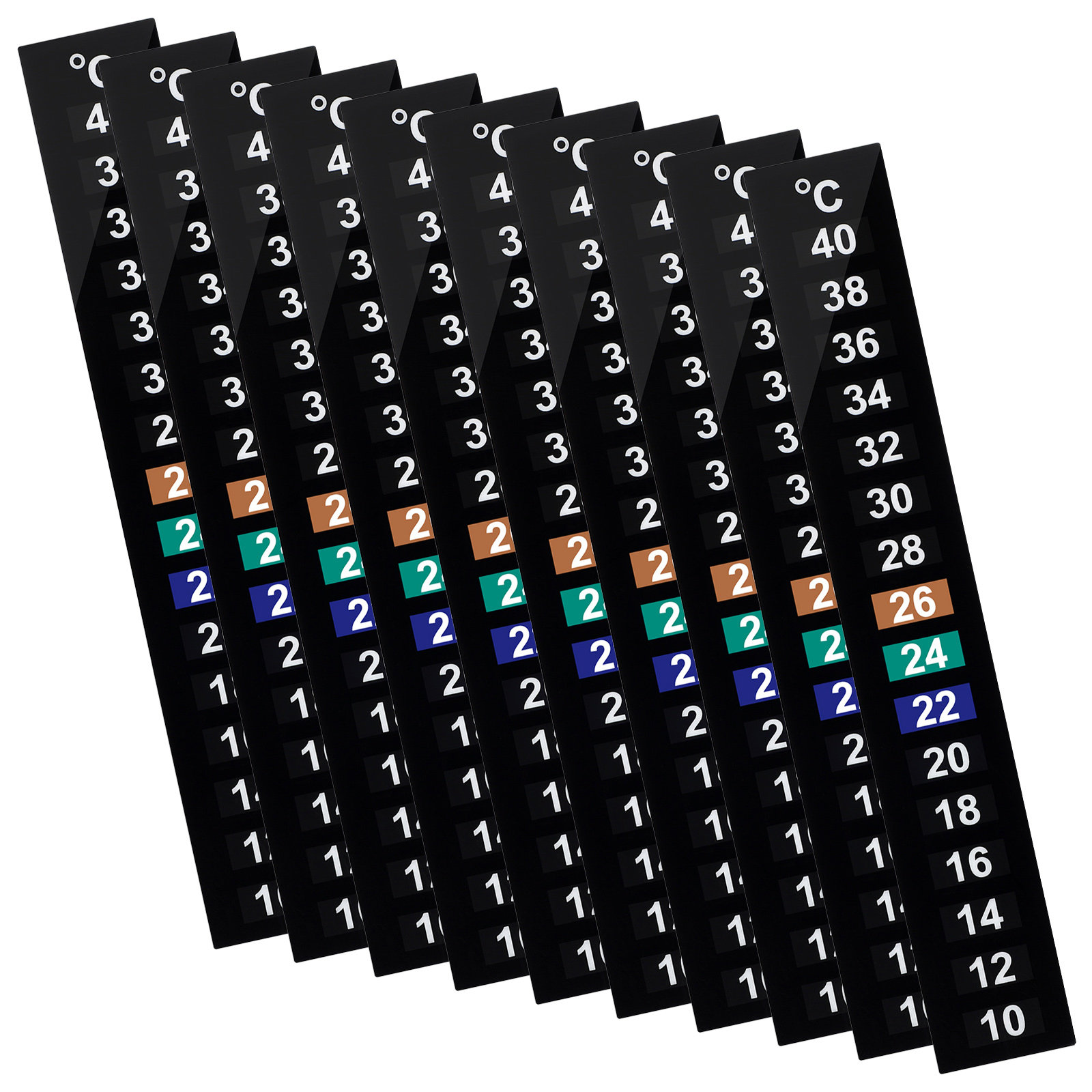 10Pcs Liquid Crystal Thermomet - Temperature Strip Thermometer 评论和价格