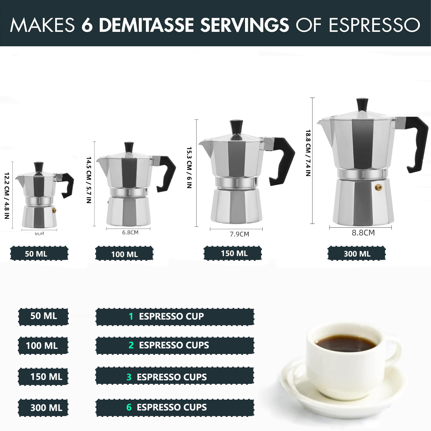 Classic Aluminum Moka Pot 50-3 - Hero Coffee Equipment 评论和价格