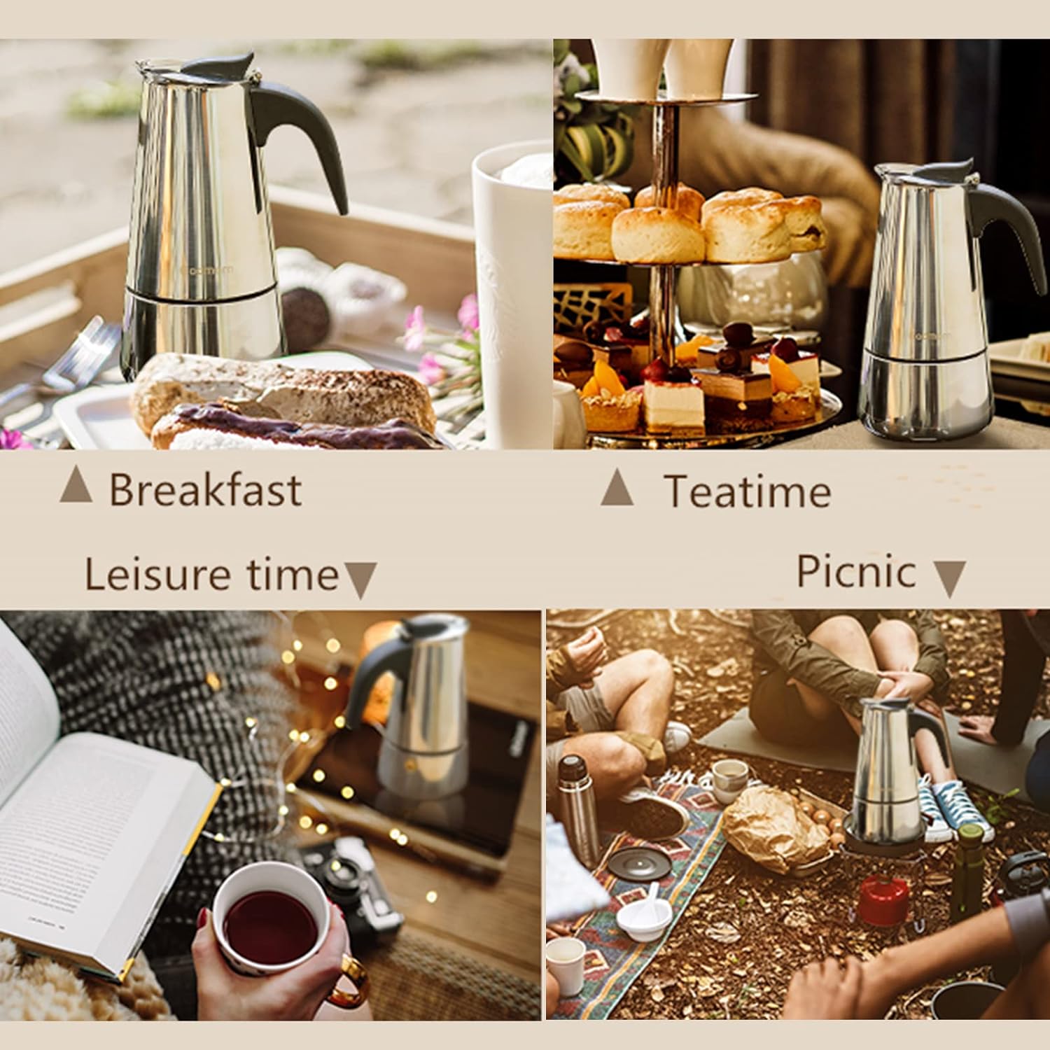 4/6/9 Cups Moka Pot Caffe Mach - Hero Coffee Equipment 评论和价格